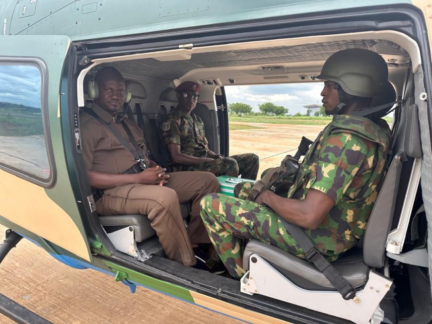 Gov Mbah’s Security Team Flies Eha-Amufu with Surveillance Helicopters