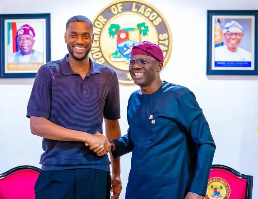 Lagos Gov, Sanwo-Olu receives Chelsea Defender, Adarabioyo
