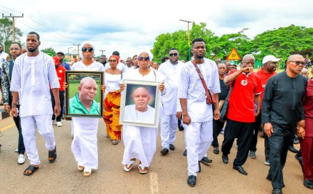 Peter Obi, Team mates, Others attend Christian Chukwu's Burial in Enugu