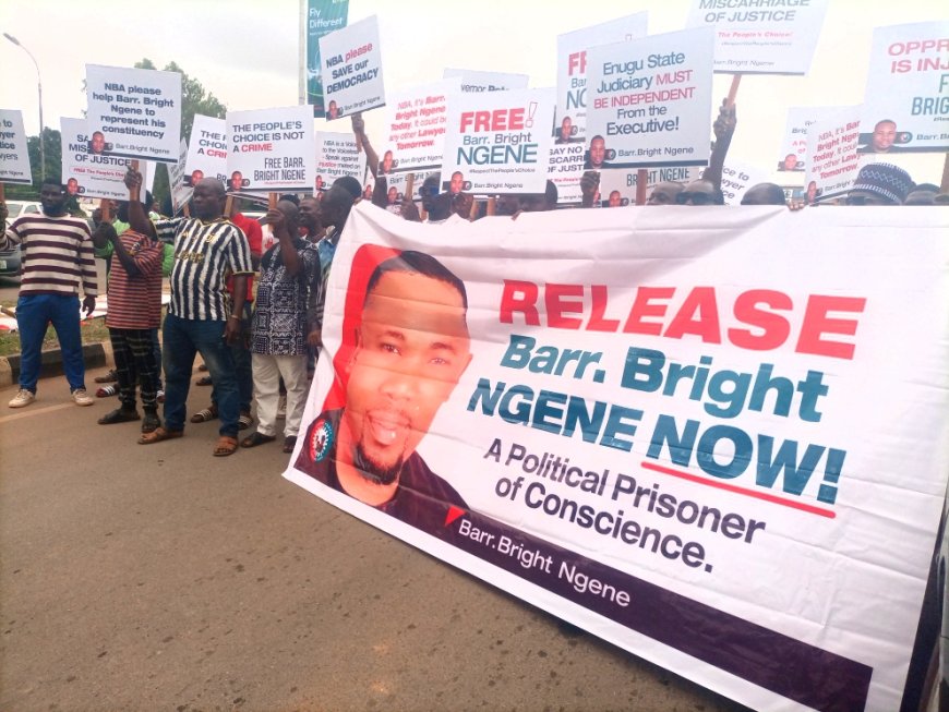 PROTEST: Demand for release of imprisoned LP lawmaker,Bright Ngene mars NBA Conference