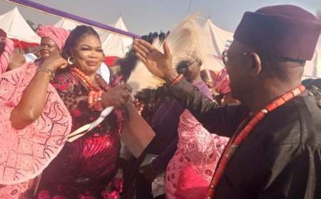 Chief Nkeiru Ogbodo-Falana Honoured With Ugo Jerumba At Ofala festival