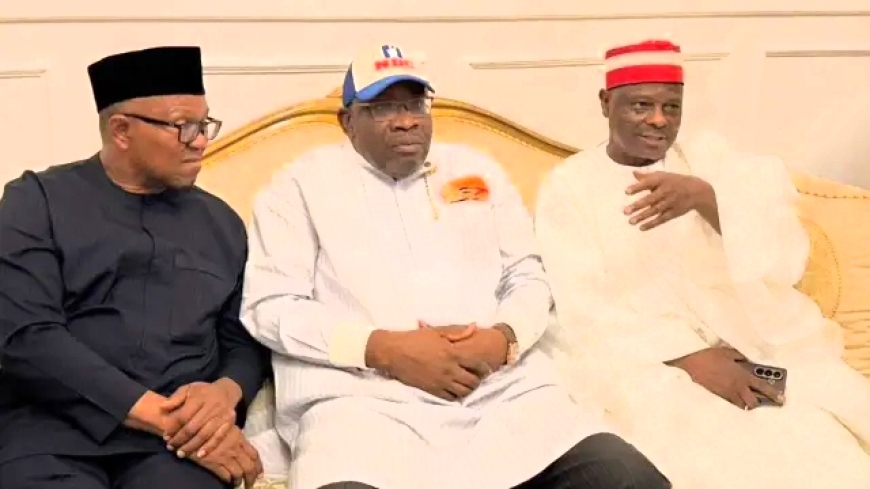 VIDEO: Watch moments Peter Obi, Kwankwaso joined NDC on Sunday