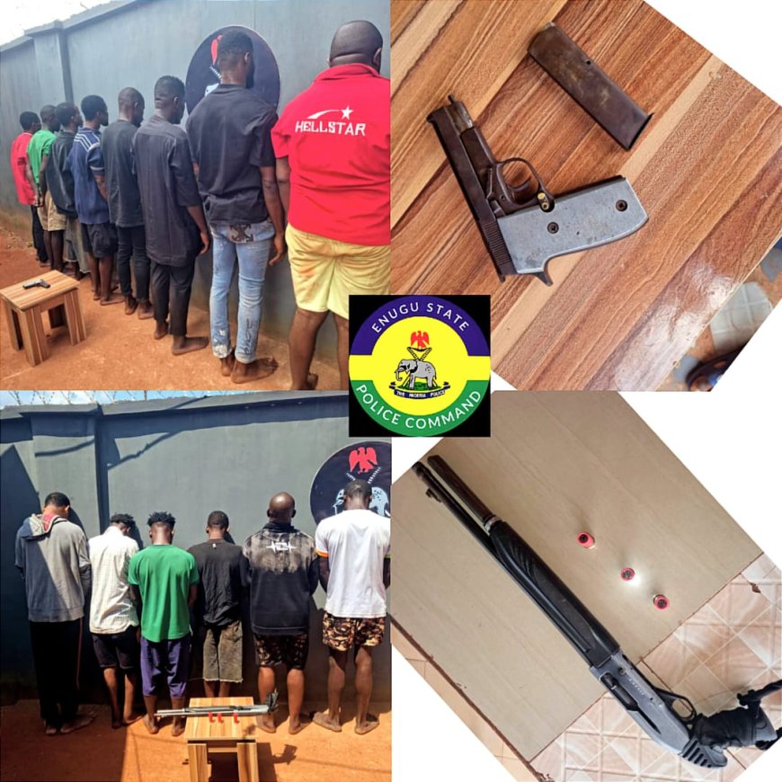 Enugu Police Arrest 14 Suspected Cultists, Recover Firearms, Ammunition