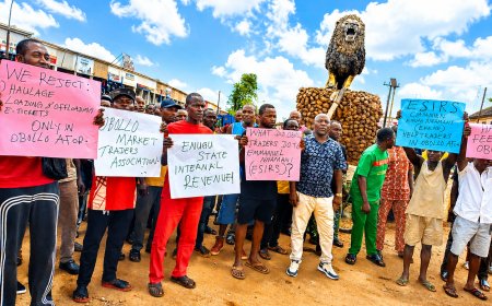 VIDEO: Protest paralyzes Obollo-Afor over alleged 'selective' Haulage taxation