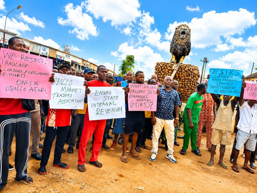 VIDEO: Protest paralyzes Obollo-Afor over alleged 'selective' Haulage taxation